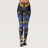 Blumenstrauß Fraktal Retro Mandala Leggings (Rückseite)