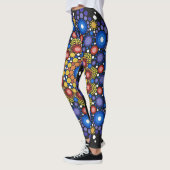 Blumenstrauß Fraktal Retro Mandala Leggings (Links)