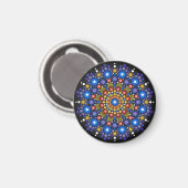 Blumenstrauß Fraktal Retro Mandala Magnet (Vorderseite/Rückseite)