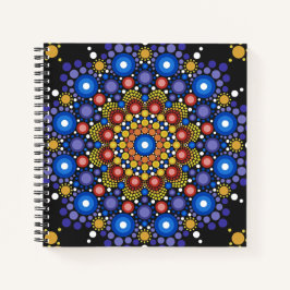 Blumenstrauß Fraktal Retro Mandala Notizblock