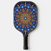 Blumenstrauß Fraktal Retro Mandala Pickleball Schläger (Vorderseite)