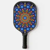 Blumenstrauß Fraktal Retro Mandala Pickleball Schläger (Rückseite)