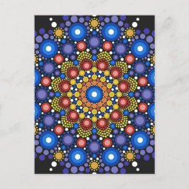 Blumenstrauß Fraktal Retro Mandala Postkarte