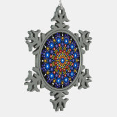 Blumenstrauß Fraktal Retro Mandala Schneeflocken Zinn-Ornament (Links)