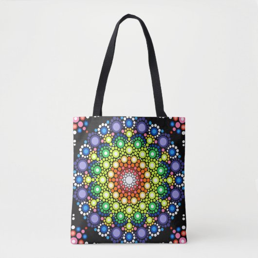 Blumenstrauß Fraktal Retro Mandala Tasche (Vorderseite)