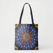 Blumenstrauß Fraktal Retro Mandala Tasche (Vorderseite)