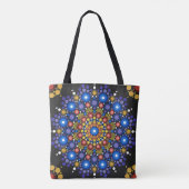 Blumenstrauß Fraktal Retro Mandala Tasche (Rückseite)