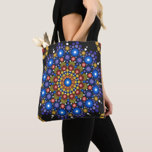 Blumenstrauß Fraktal Retro Mandala Tasche