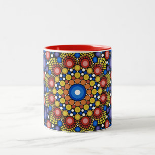Blumenstrauß Fraktal Retro Mandala Zweifarbige Tasse