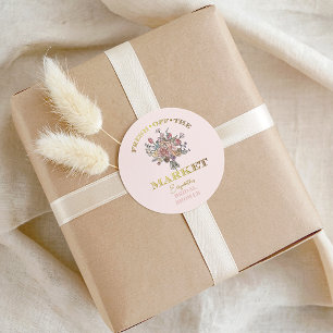 Blumenstrauß Frisch vom Markt Brautdusche Runder Aufkleber