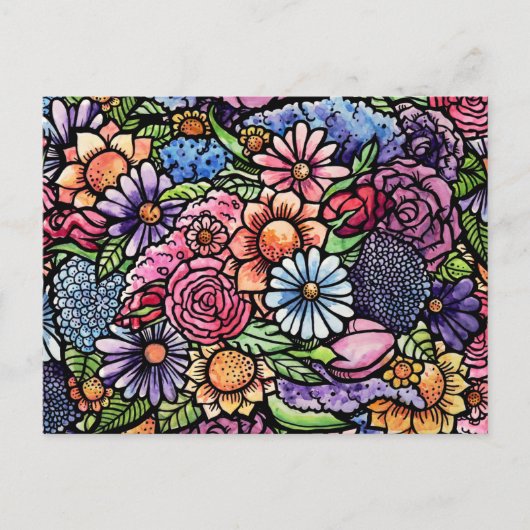 Blumenstrauß Frühlingsblume Feiertagspostkarte (Vorderseite)