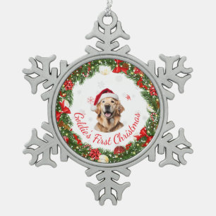 Blumenstrauß für Haustiere Schneeflocken Zinn-Ornament