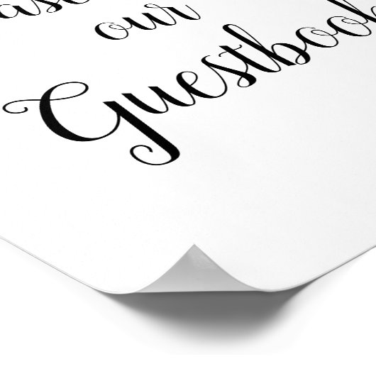 Blumenstrauß-Gästebuch Hochzeitszeichen Poster (Ecke)