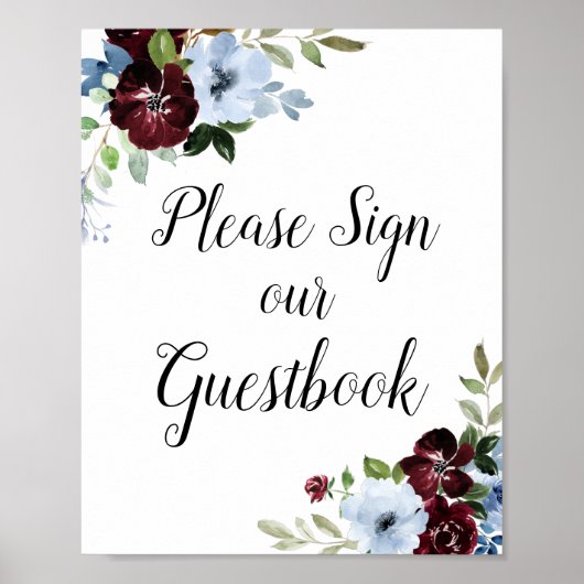 Blumenstrauß-Gästebuch Hochzeitszeichen Poster (Vorne)