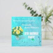 Blumenstrauß-Geburtstagsparty Einladung (Stehend Vorderseite)