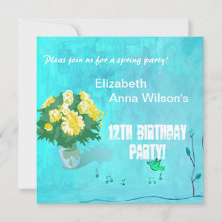 Blumenstrauß-Geburtstagsparty Einladung