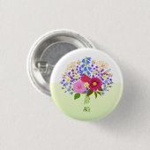 Blumenstrauß Gelb Button (Vorne & Hinten)
