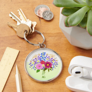Blumenstrauß Gelb und Weiß Schlüsselanhänger