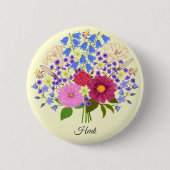 Blumenstrauss Gelber Knopf Button (Vorderseite)