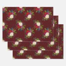 Blumenstrauß Geschenkpackung Rotes 3 Paket Geschenkpapier Set