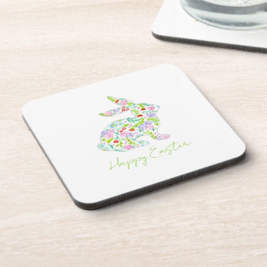 Blumenstrauß glücklich EASTER Frühlingsduft Getränkeuntersetzer (Linke Seite)