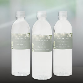 Blumenstrauß Grün Blumenweih Grüne Hochzeit Wasserflaschenetikett