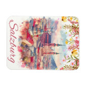 Blumenstrauß Hauptstadt salzburg skyline Magnet (Horizontal)