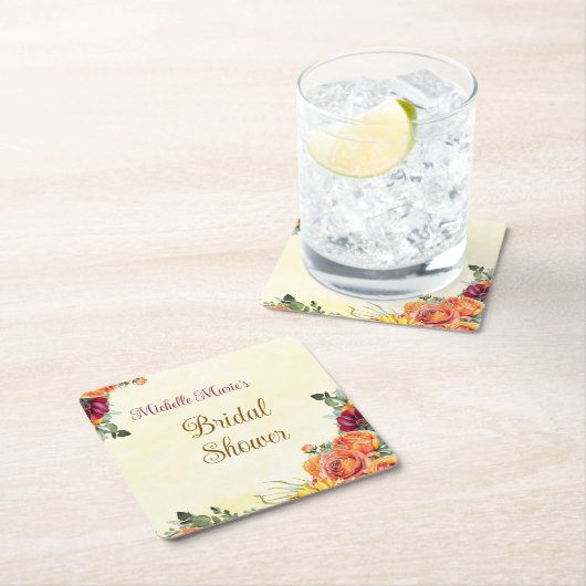 Blumenstrauß Herbst Brautparty Untersetzer (Vor Ort)