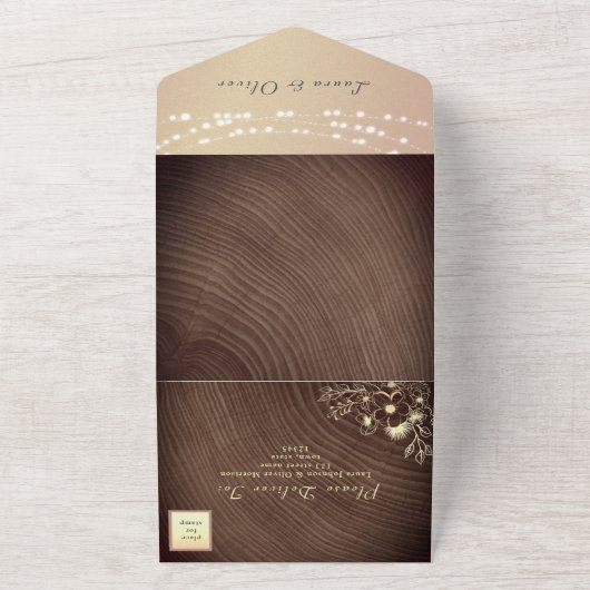 Blumenstrauß-Hochzeit All In One Einladung (Außenbereich)