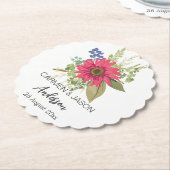 Blumenstrauß-Hochzeit benutzerdefinierter Name Untersetzer (angewinkelt)