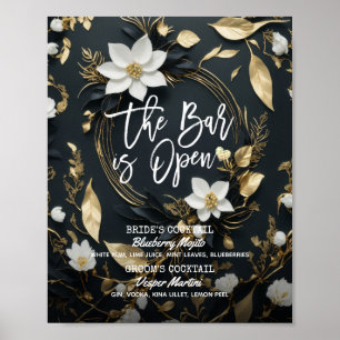 Blumenstrauß Hochzeit Das Bar ist ein offenes Getr Poster