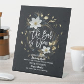 Blumenstrauß Hochzeit Das Bar ist ein offenes Getr Sockelschild (In Situ)