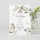 Blumenstrauß Hochzeit Einladung (Stehend Vorderseite)