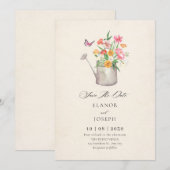 Blumenstrauß-Hochzeit Save The Date (Vorne/Hinten)