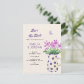 Blumenstrauß-Hochzeit Save The Date (Stehend Vorderseite)