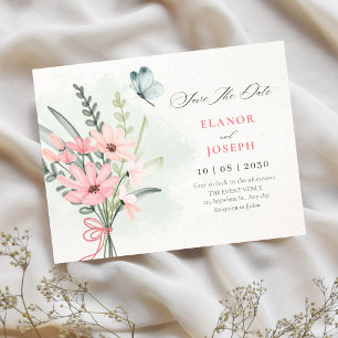Blumenstrauß-Hochzeit Save The Date