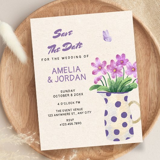 Blumenstrauß-Hochzeit Save The Date
