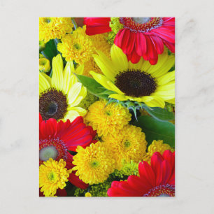Blumenstrauß im Herbst in Farben Postkarte