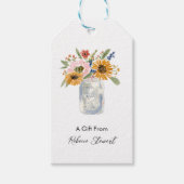 Blumenstrauß im Mason-Glas als Geschenk personalis Geschenkanhänger (Vorderseite)