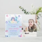 Blumenstrauß im Meer Einladungen mit Foto (Stehend Vorderseite)