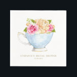 Blumenstrauß im Wasser Teacup Brautparty Serviette<br><div class="desc">Fügen Sie Ihrem Brautparty eine Touch zeitloser Eleganz hinzu, mit diesen individuell gestaltbaren Papierservietten aus Brautparty, die in einem Vintagen Teacup mit einem zauberhaften Rosenbukett in Aquarellfarbe aufwarten. Ideal für Tee-Party-Feiern, Ansammlungen im Garten oder romantische Brautbrunches. Personalisieren Sie diese Papierservietten, indem Sie Ihren Namen, Ihre Veranstaltung und Ihr Datum hinzufügen....</div>
