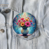 Blumenstrauß in bunten Farben Button (Beispiel)