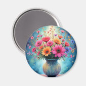 Blumenstrauß in bunten Farben Magnet (Vorderseite/Rückseite)