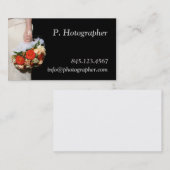 Blumenstrauß in der Hand auf Schwarzem Visitenkarte (Vorne/Hinten)