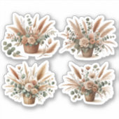 Blumenstrauß in einem Boho-Stil-Korb Aufkleber (Vorderseite)