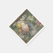 Blumenstrauß in einer Vase mit Vogelnest Serviette (Ecke)