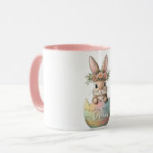 Blumenstrauß in Pastel Egg Happy Osterfest Tasse (Vorderseite Links)