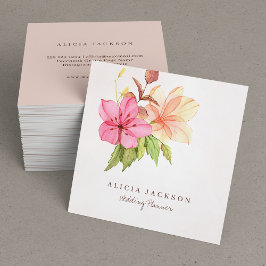 Blumenstrauß in Pastellfarben; Hochzeitsplaner Quadratische Visitenkarte