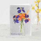 Blumenstrauß in Retroflasche Karte (Gelbe Blume)