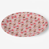 Blumenstrauß in rosa Brautparty Junggeselinnen-Abs Pappteller (Schrägansicht)